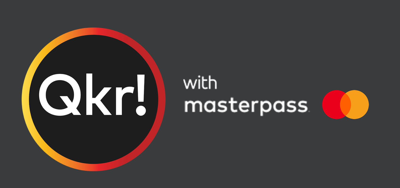 Qkr! payment app logo featuring Masterpass and Mastercard branding.